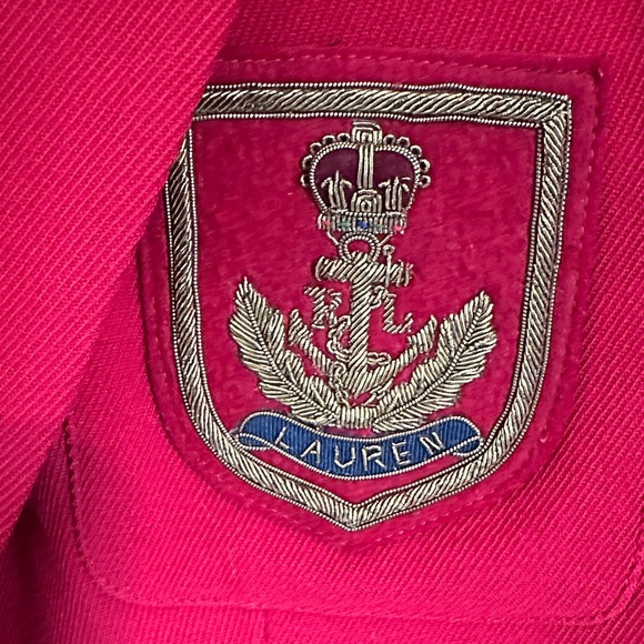 Lauren Ralph Lauren Women's Scarlet Blazer with Crest Made in USA - Picture 6 of 10